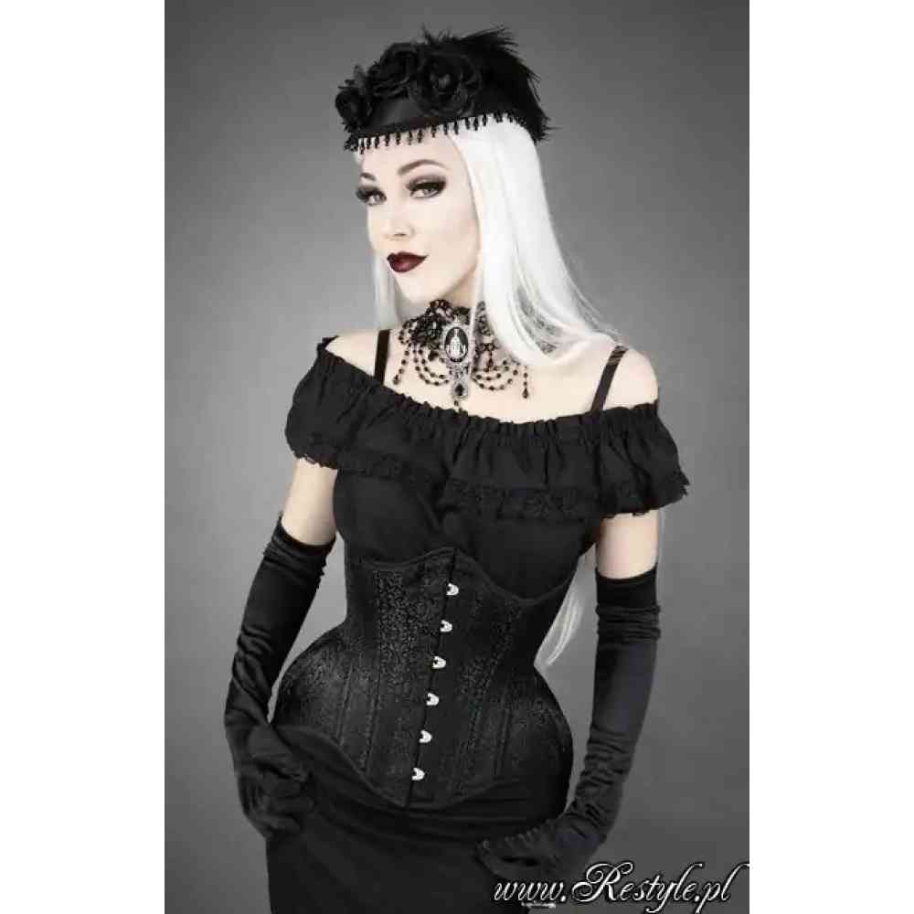 Restyle - WH Brocade Gothic Jacquard Hourglass Corset sous la poitrine - Noir